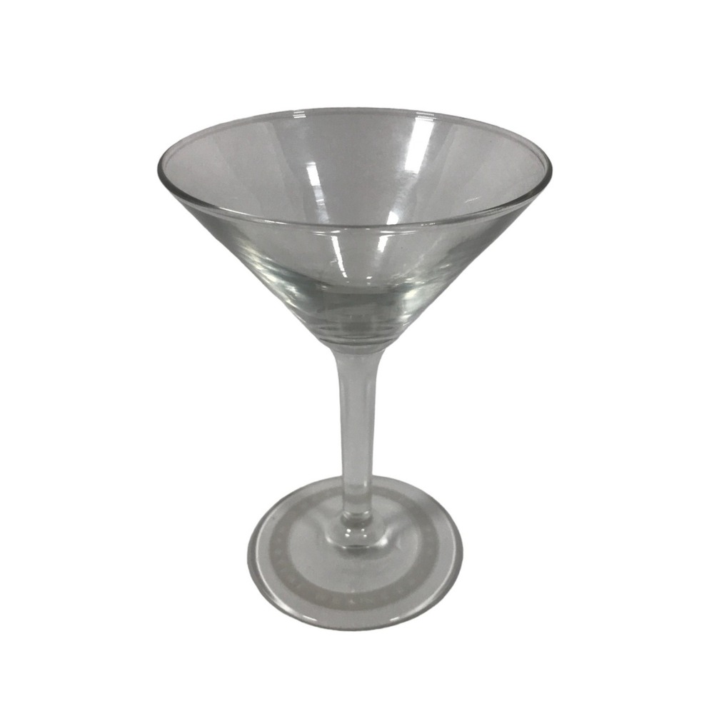 Hennessy Martini Etched Glass Stemmed Cocktail Barware Clear 5.75 Inch